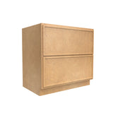 Slim Shaker Karamel - 36 Inch Double Drawer Base Cabinet - 36" Width x 34.5" Height x 24" Depth