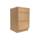 Slim Shaker Karamel - 21 Inch Three Drawer Base Cabinet - 21" Width x 34.5" Height x 24" Depth