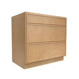 Slim Shaker Karamel - 36 Inch Three Drawer Base Cabinet - 36" Width x 34.5" Height x 24" Depth