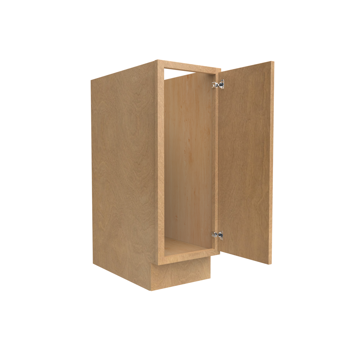 Slim Shaker Karamel - 12 Inch Full Height Single Door Base Cabinet - 12" Width x 34.5" Height x 24" Depth