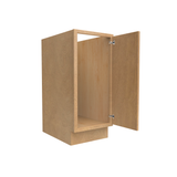 Slim Shaker Karamel - 15 Inch Full Height Single Door Base Cabinet - 15" Width x 34.5" Height x 24" Depth