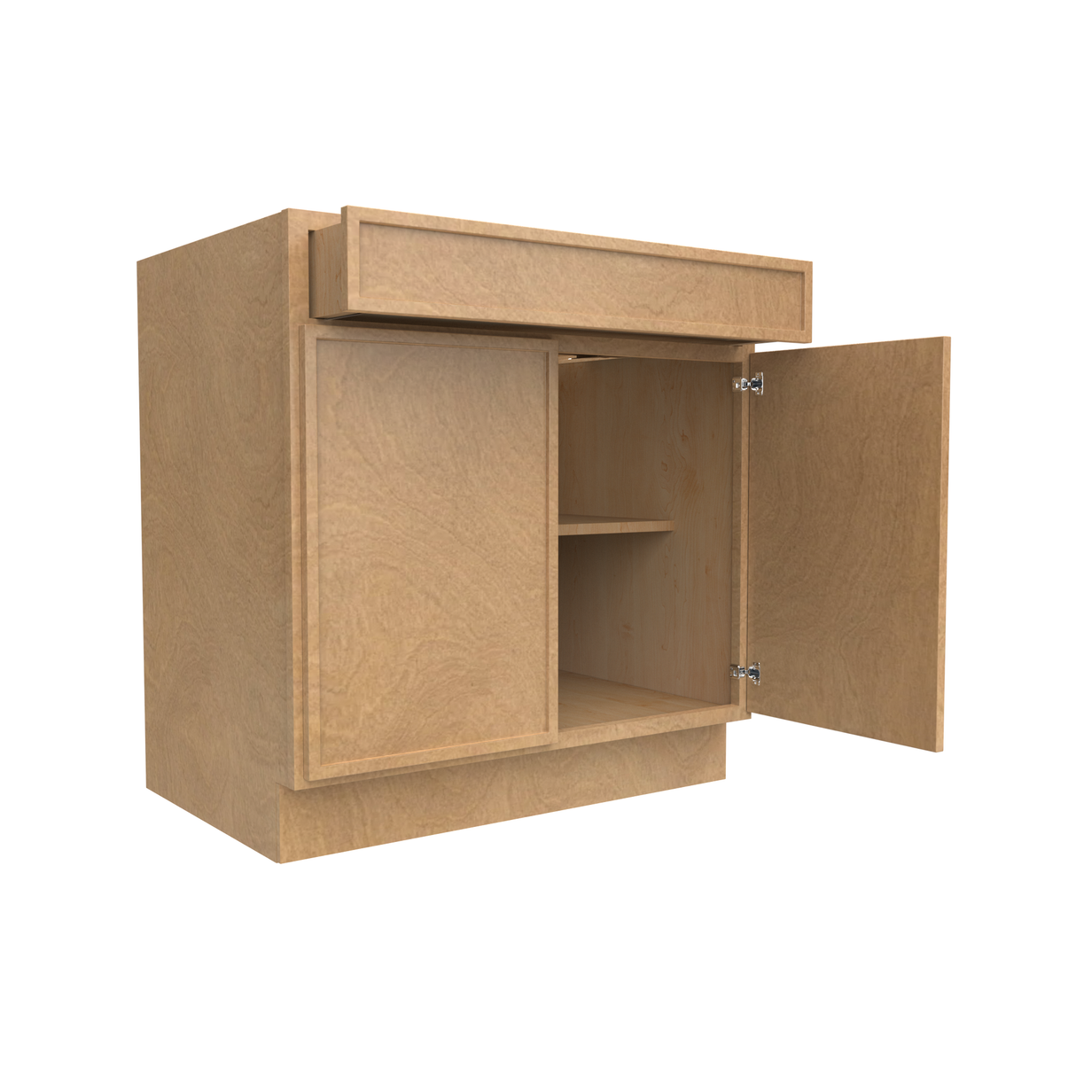Slim Shaker Karamel - 33 Inch Double Door Base Cabinet - 33" Width x 34.5" Height x 24" Depth