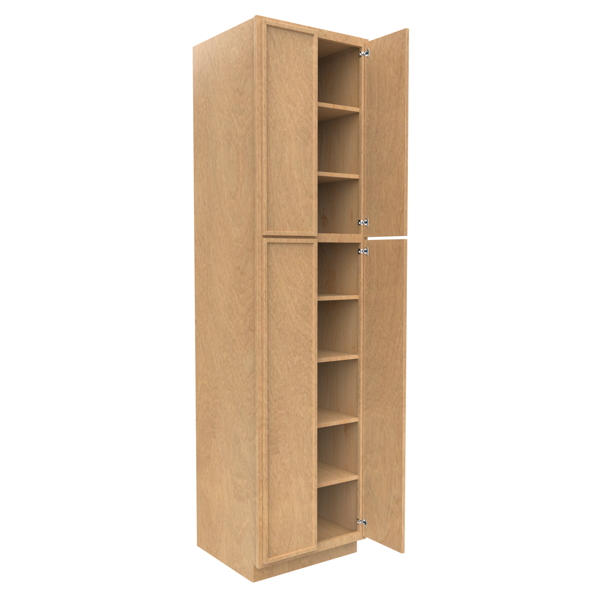 Slim Shaker Karamel - 24 Inch Double Door Pantry Tall Cabinet - 24" Width x 96" Height x 24" Depth