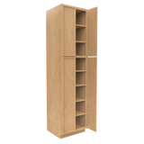 Slim Shaker Karamel - 24 Inch Double Door Pantry Tall Cabinet - 24" Width x 96" Height x 24" Depth