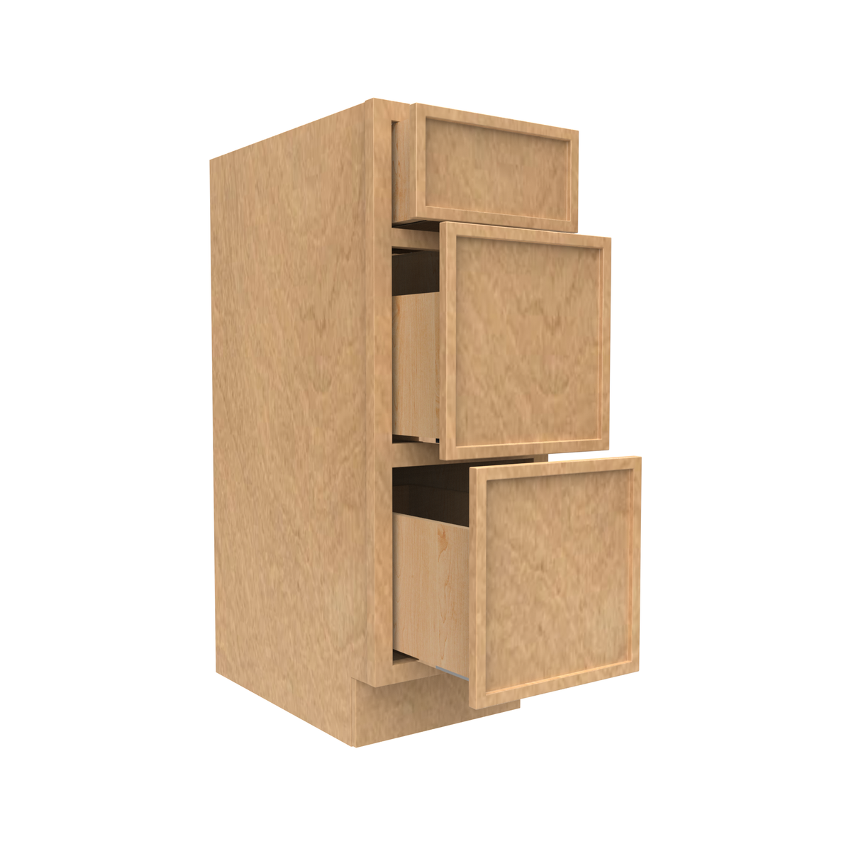Slim Shaker Karamel - 12 Inch Vanity Drawer Base Cabinet - 12" Width x 34.5" Height x 21" Depth