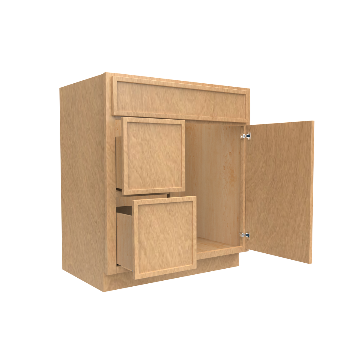 Slim Shaker Karamel - 30 Inch Vanity Sink Drawer Base Cabinet - 30" Width x 34.5" Height x 21" Depth