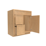 Slim Shaker Karamel - 30 Inch Vanity Sink Drawer Base Cabinet - 30" Width x 34.5" Height x 21" Depth