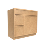 Slim Shaker Karamel - 36 Inch Vanity Sink Drawer Base Cabinet - 36" Width x 34.5" Height x 21" Depth