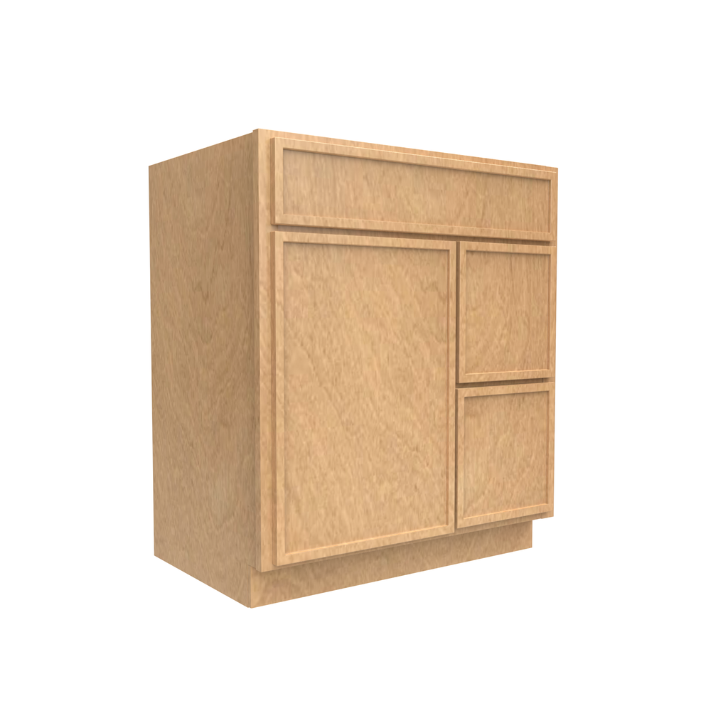 Slim Shaker Karamel - 30 Inch Vanity Sink Drawer Base Cabinet - 30