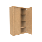 Slim Shaker Karamel - 27 Inch Height Double Door Wall Cabinet - 27" Width x 42" Height x 12" Depth