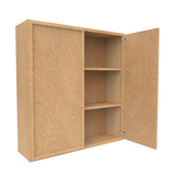 Slim Shaker Karamel - 39 Inch Height Double Door Wall Cabinet - 39" Width x 42" Height x 12" Depth