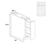 Slim Shaker Oatmeal - 9 Inch Spice Rack Base Cabinet - 09" Width x 34.5" Height x 24" Depth