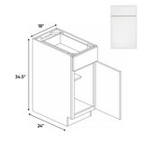 Slim Shaker Oatmeal - 18 Inch Full Height Single Door Base Cabinet - 18" Width x 34.5" Height x 24" Depth