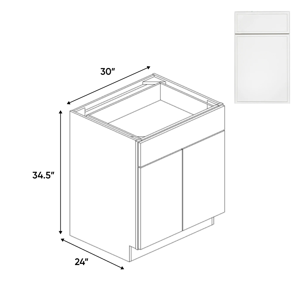 Slim Shaker Oatmeal - 30 Inch Double Door Base Cabinet - 30" Width x 34.5" Height x 24" Depth