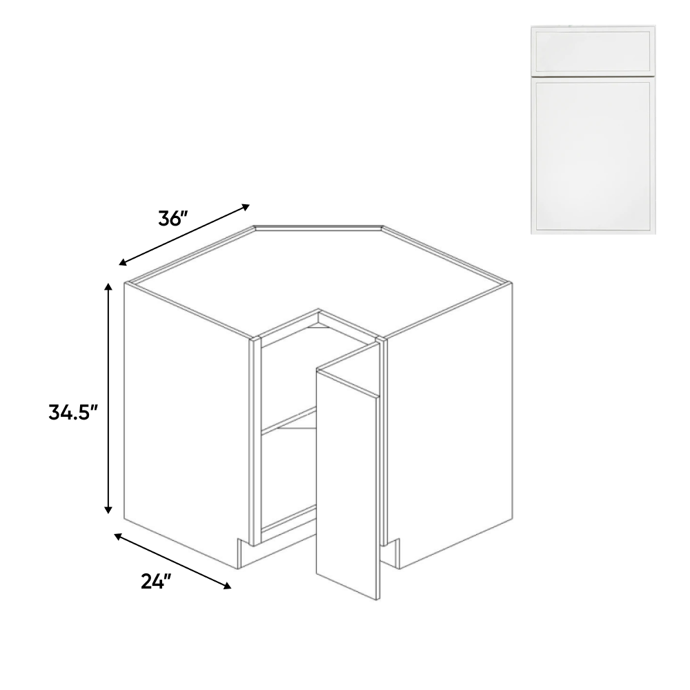 Slim Shaker Oatmeal - 36 Inch Square Corner Base Cabinet - 36" Width x 34.5" Height x 24" Depth