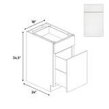Slim Shaker Oatmeal - 18 Inch Waste Basket Base Cabinet - 18" Width x 34.5" Height x 24" Depth