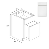 Slim Shaker Oatmeal - 18 Inch File Drawer Base Cabinet - 18" Width x 30" Height x 21" Depth