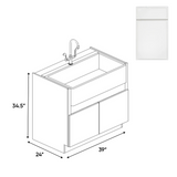 Slim Shaker Oatmeal - 39 Inch Farm Sink Base Cabinet - 39" Width x 34.5" Height x 24" Depth