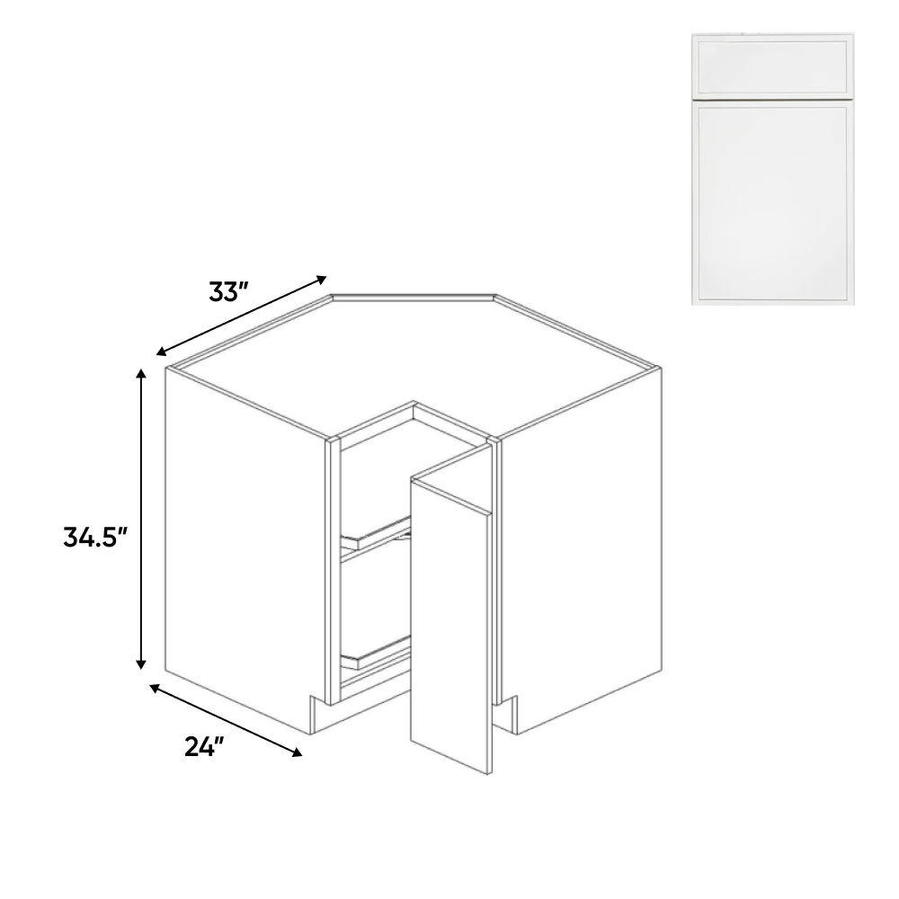 Slim Shaker Oatmeal - 33 Inch Lazy Susan Base Cabinet - 33" Width x 34.5" Height x 24" Depth