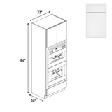 Slim Shaker Oatmeal - 33 Inch Double Oven Tall Cabinet - 33" Width x 84" Height x 24" Depth