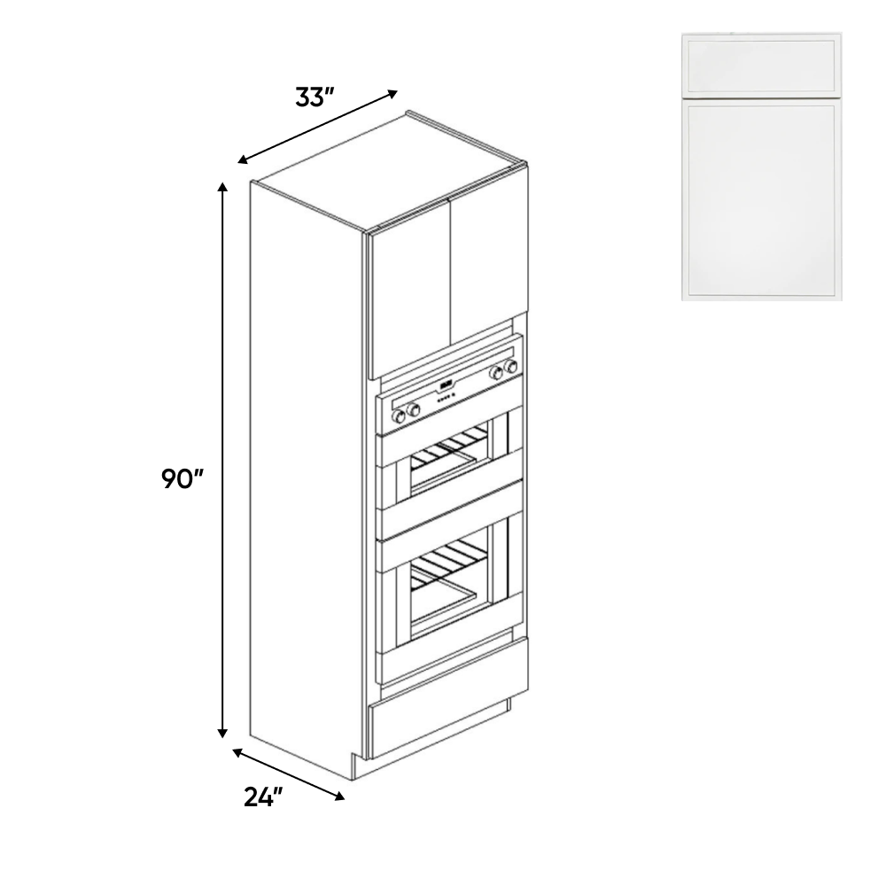 Slim Shaker Oatmeal - 33 Inch Double Oven Tall Cabinet - 33" Width x 90" Height x 24" Depth