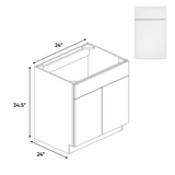 Slim Shaker Oatmeal - 24 Inch Sink Base Cabinet - 24" Width x 34.5" Height x 24" Depth