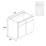 Slim Shaker Oatmeal - 42 Inch Sink Base Cabinet - 42" Width x 34.5" Height x 24" Depth