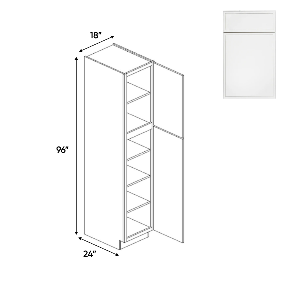 Slim Shaker Oatmeal - 18 Inch Single Door Pantry Tall Cabinet - 18" Width x 96" Height x 24" Depth
