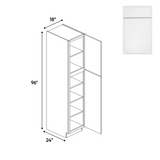 Slim Shaker Oatmeal - 18 Inch Single Door Pantry Tall Cabinet - 18" Width x 96" Height x 24" Depth
