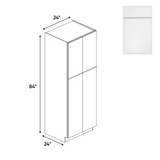 Slim Shaker Oatmeal - 24 Inch Double Door Pantry Tall Cabinet - 24" Width x 84" Height x 24" Depth