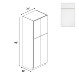 Slim Shaker Oatmeal - 24 Inch Double Door Pantry Tall Cabinet - 24" Width x 96" Height x 24" Depth