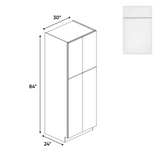 Slim Shaker Oatmeal - 30 Inch Double Door Pantry Tall Cabinet - 30" Width x 84" Height x 24" Depth