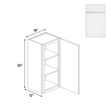 Slim Shaker Oatmeal - 18 Inch Height Single Door Wall Cabinet - 18" Width x 30" Height x 12" Depth