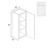 Slim Shaker Oatmeal - 18 Inch Height Single Door Wall Cabinet - 18" Width x 42" Height x 12" Depth