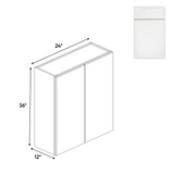 Slim Shaker Oatmeal - 24 Inch Height Double Door Wall Cabinet - 24" Width x 36" Height x 12" Depth