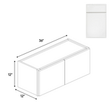 Slim Shaker Oatmeal - 36 Inch Height Double Door Wall Cabinet - 36" Width x 12" Height x 12" Depth