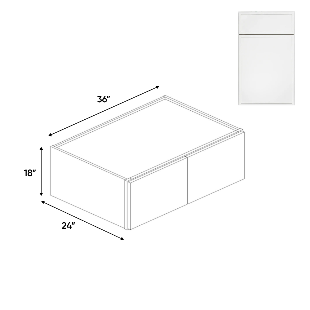 Slim Shaker Oatmeal - 36 Inch Deep Double Door Wall Cabinet - 36" Width x 18" Height x 24" Depth