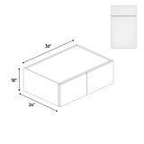 Slim Shaker Oatmeal - 36 Inch Deep Double Door Wall Cabinet - 36" Width x 18" Height x 24" Depth
