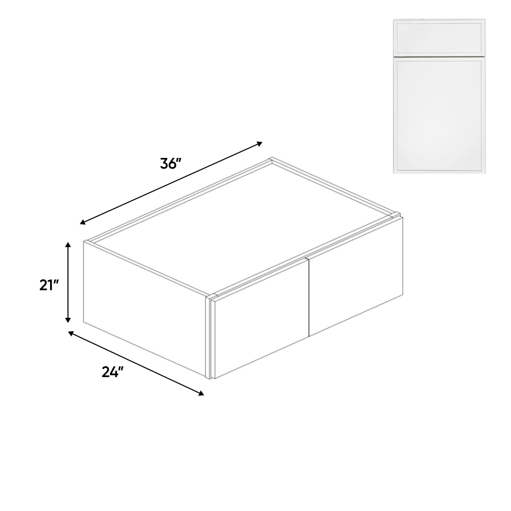 Slim Shaker Oatmeal - 36 Inch Deep Double Door Wall Cabinet - 36" Width x 21" Height x 24" Depth