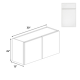 Slim Shaker Oatmeal - 36 Inch Height Double Door Wall Cabinet - 36" Width x 24" Height x 12" Depth