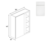Slim Shaker Oatmeal - 30x42 Inch Wall Blind Corner Wall Cabinet - 30" Width x 42" Height x 12" Depth