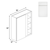 Slim Shaker Oatmeal - 36x30 Inch Wall Blind Corner Wall Cabinet - 36" Width x 30" Height x 12" Depth