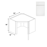 Slim Shaker Oatmeal - 24 Inch Diagonal Corner Wall Cabinet - 24" Width x 18" Height x 12" Depth