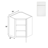 Slim Shaker Oatmeal - 24 Inch Diagonal Corner Wall Cabinet - 24" Width x 18" Height x 12" Depth