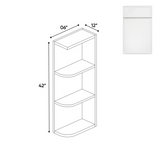 Slim Shaker Oatmeal - 42 Inch Wall Open Shelf Wall Cabinet - 06" Width x 42" Height x 12" Depth