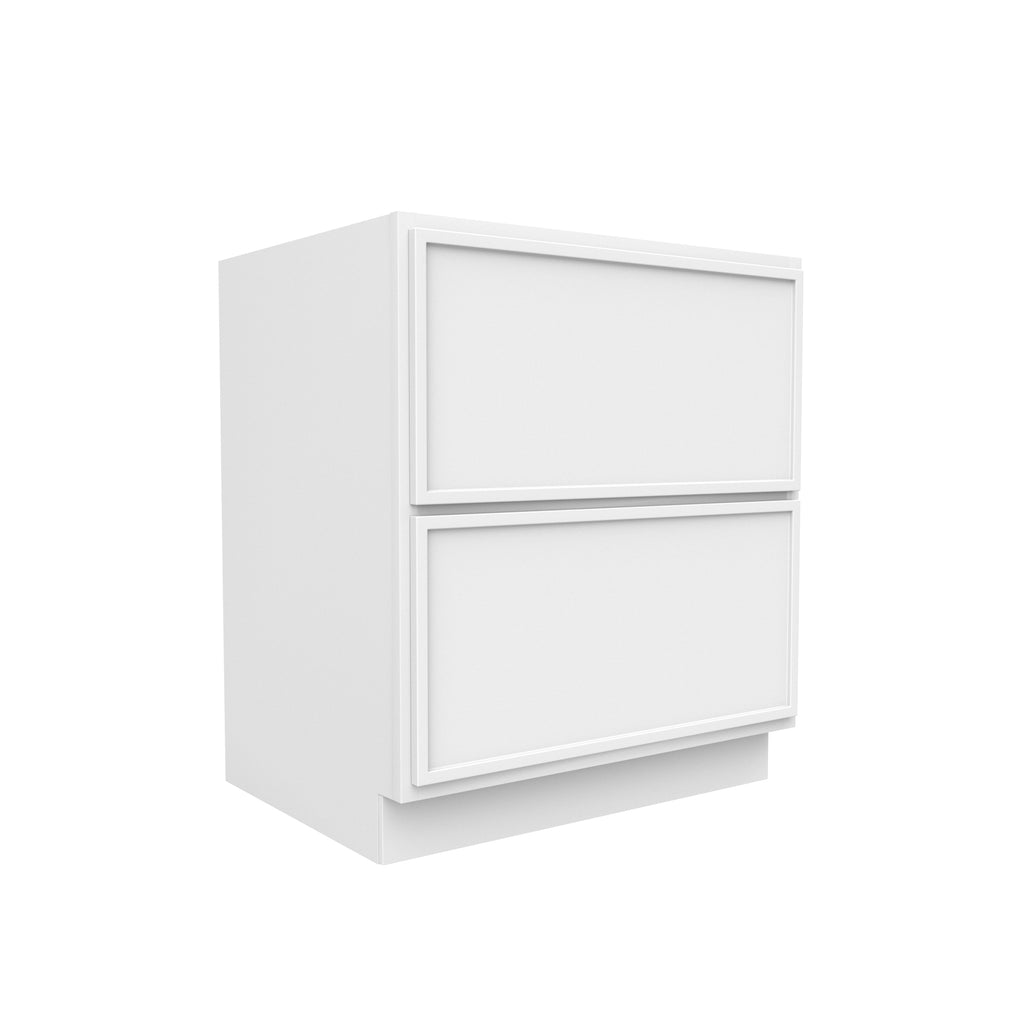 Slim Shaker Oatmeal - 30 Inch Double Drawer Base Cabinet - 30