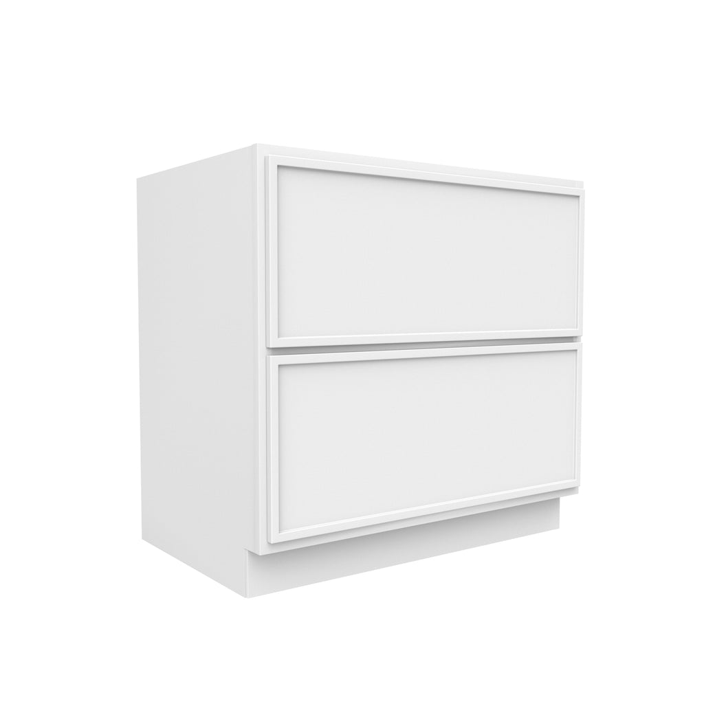 Slim Shaker Oatmeal - 36 Inch Double Drawer Base Cabinet - 36