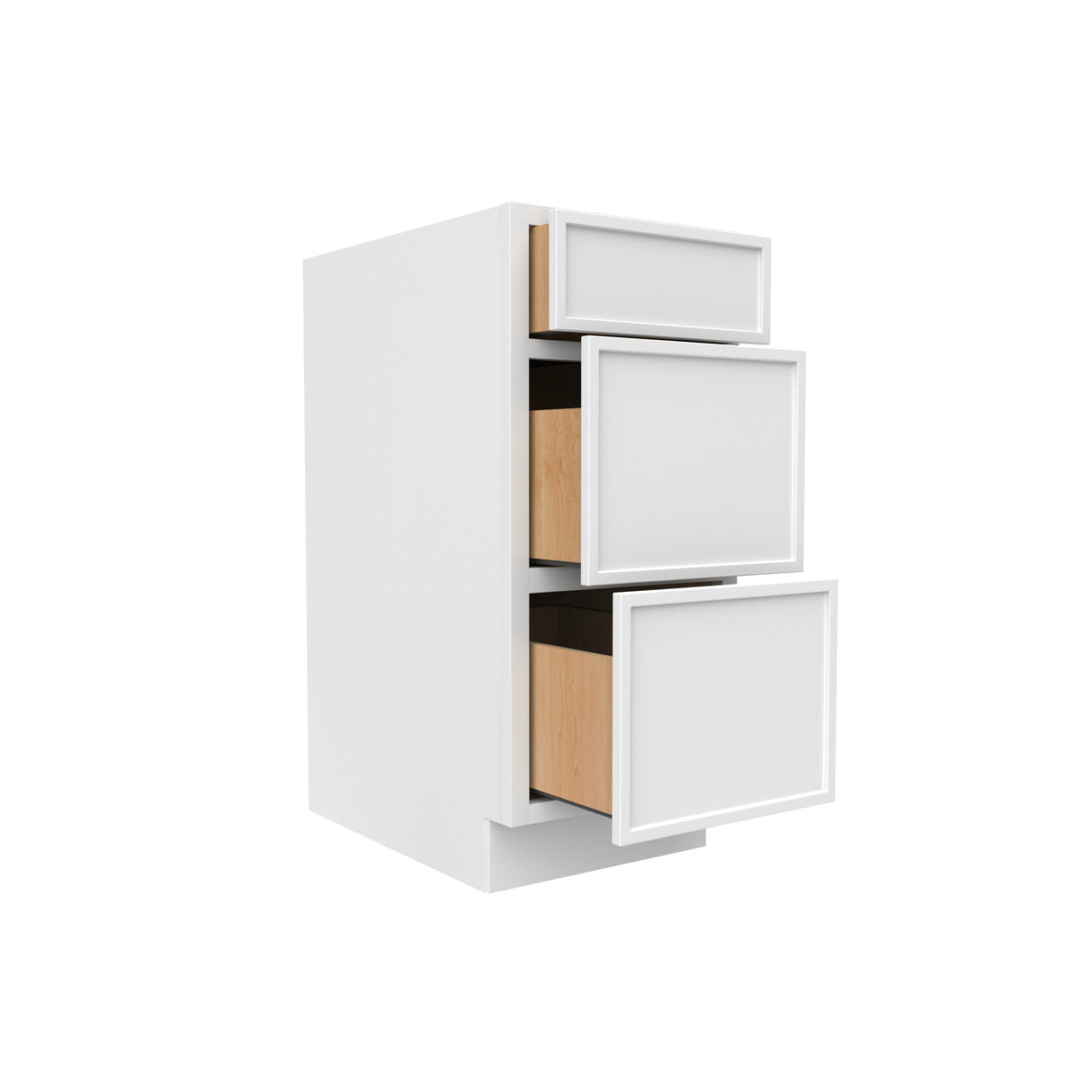 Slim Shaker Oatmeal - 15 Inch Three Drawer Base Cabinet - 15" Width x 34.5" Height x 24" Depth