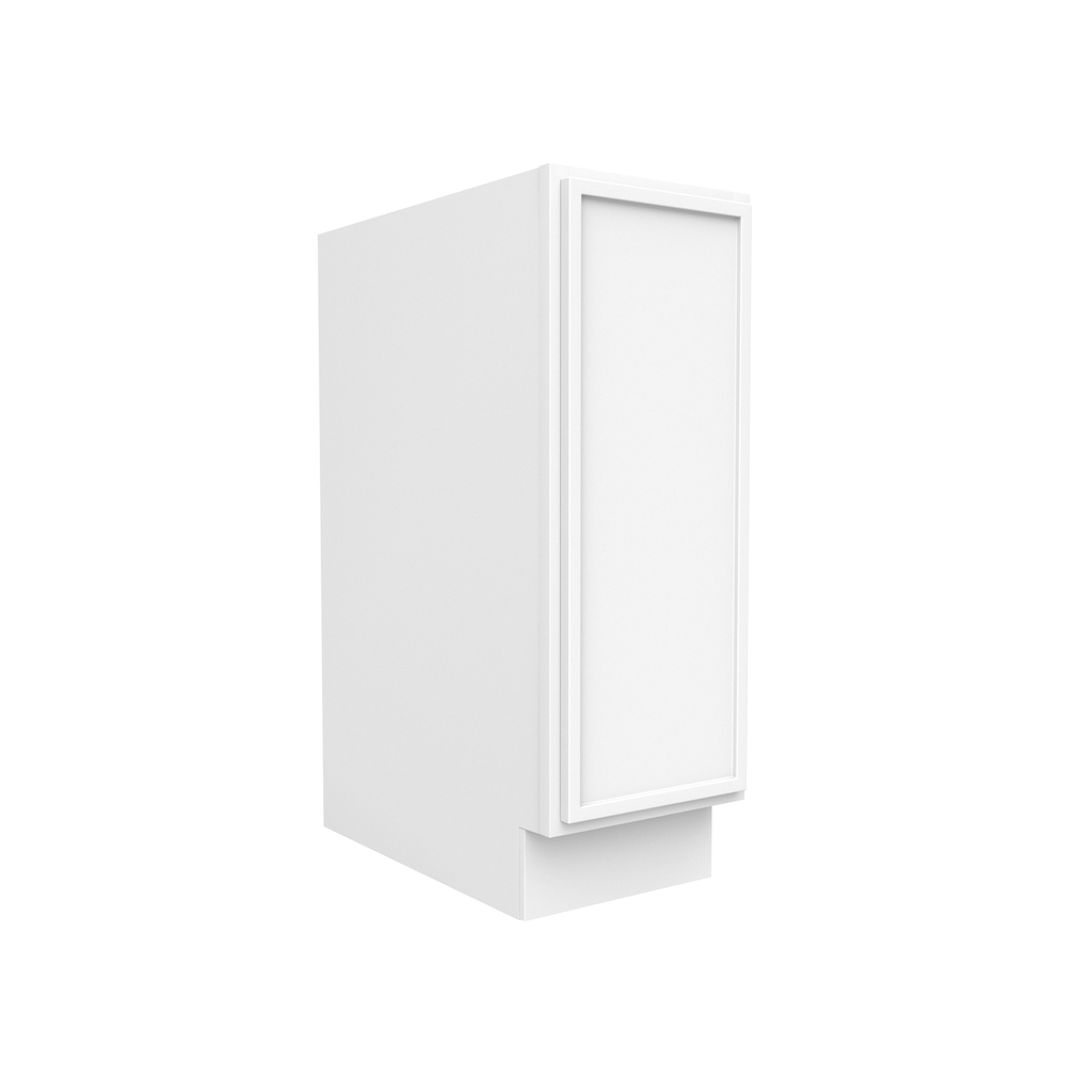 Slim Shaker Oatmeal - 12 Inch Full Height Single Door Base Cabinet - 12