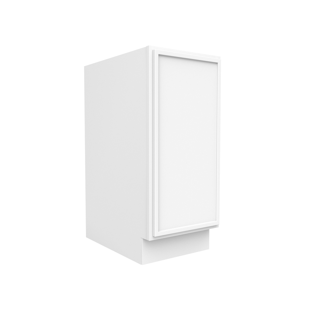 Slim Shaker Oatmeal - 15 Inch Full Height Single Door Base Cabinet - 15